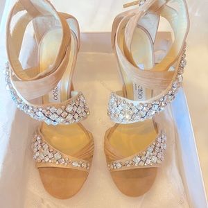 Jimmy Choo Size 39 new, never worn embellished crystal platform 4” heels